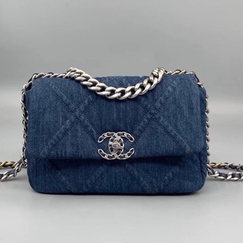 🧿CHANEL香奈兒19bag丹寜牛仔鏈條包小號🧿-9