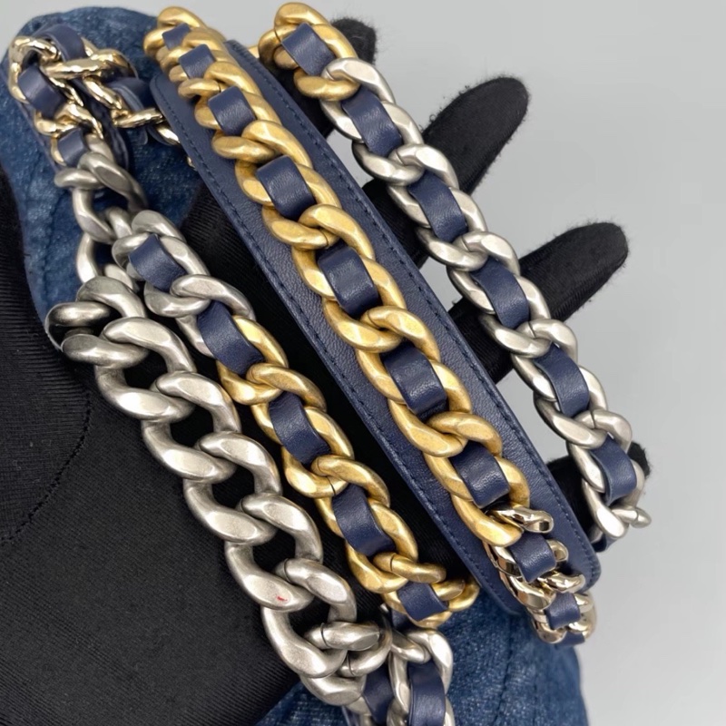 🧿CHANEL香奈兒19bag丹寜牛仔鏈條包小號🧿-14