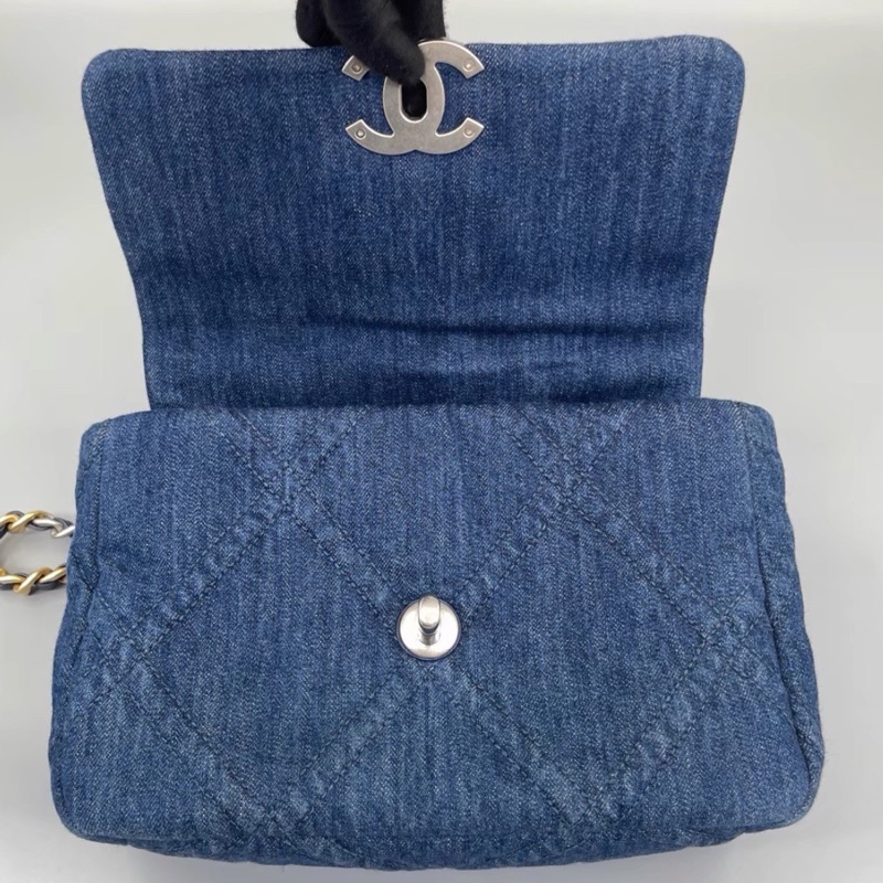 🧿CHANEL香奈兒19bag丹寜牛仔鏈條包小號🧿-15