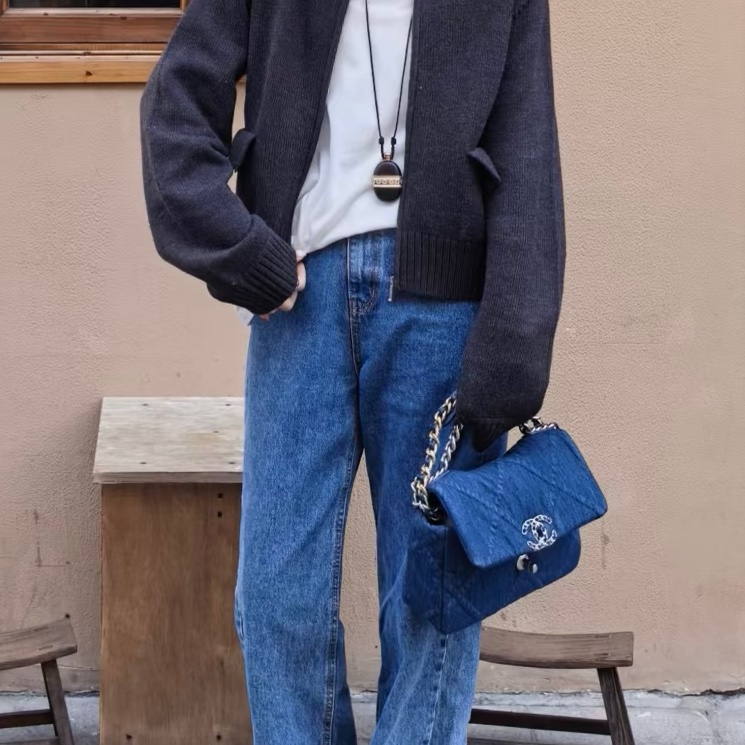 🧿CHANEL香奈兒19bag丹寜牛仔鏈條包小號🧿-19