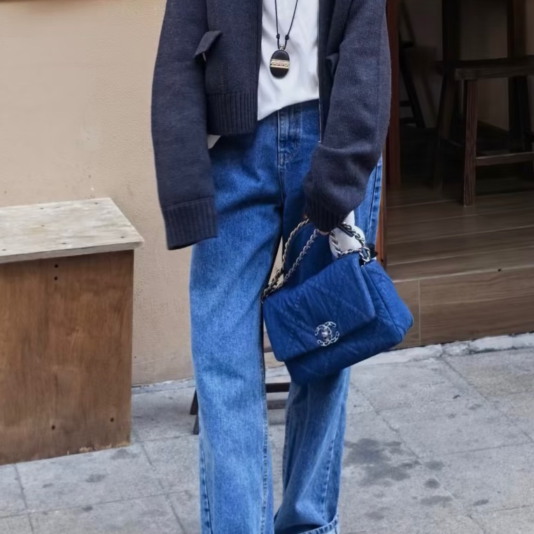 🧿CHANEL香奈兒19bag丹寜牛仔鏈條包小號🧿-20