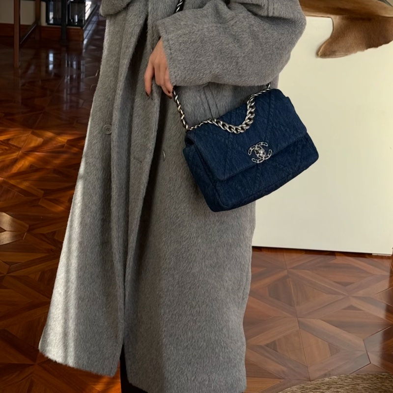 🧿CHANEL香奈兒19bag丹寜牛仔鏈條包小號🧿-24