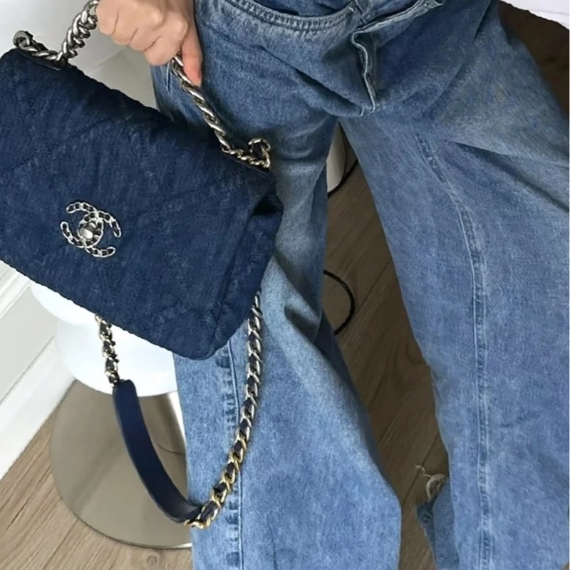 🧿CHANEL香奈兒19bag丹寜牛仔鏈條包小號🧿-26