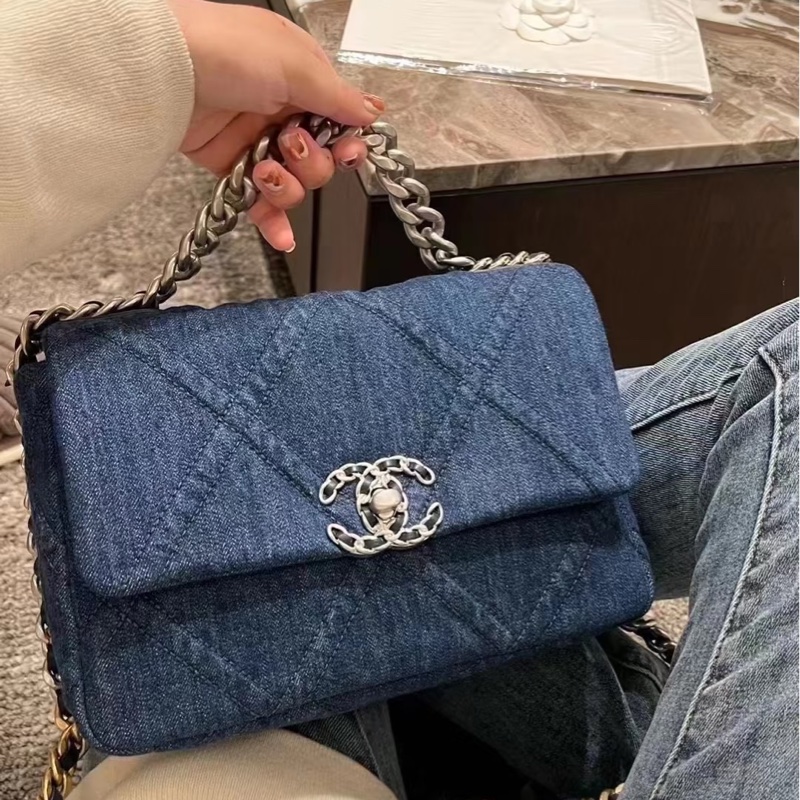 🧿CHANEL香奈兒19bag丹寜牛仔鏈條包小號🧿-28
