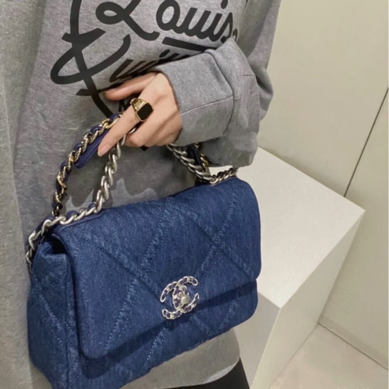 🧿CHANEL香奈兒19bag丹寜牛仔鏈條包小號🧿-29