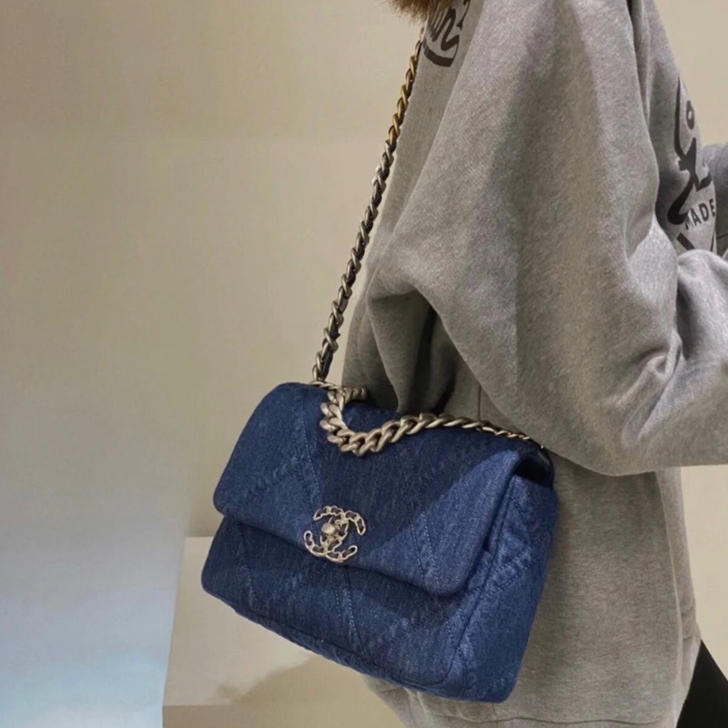🧿CHANEL香奈兒19bag丹寜牛仔鏈條包小號🧿-30