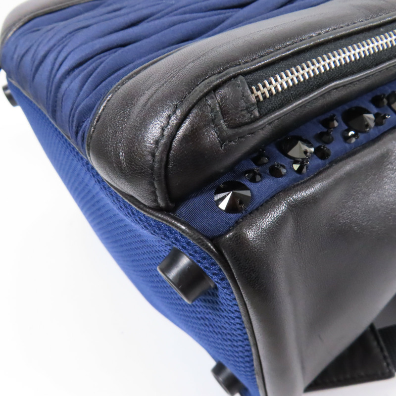 藍色 Matelasse 帆布 後背包【MIU MIU 繆繆】-11