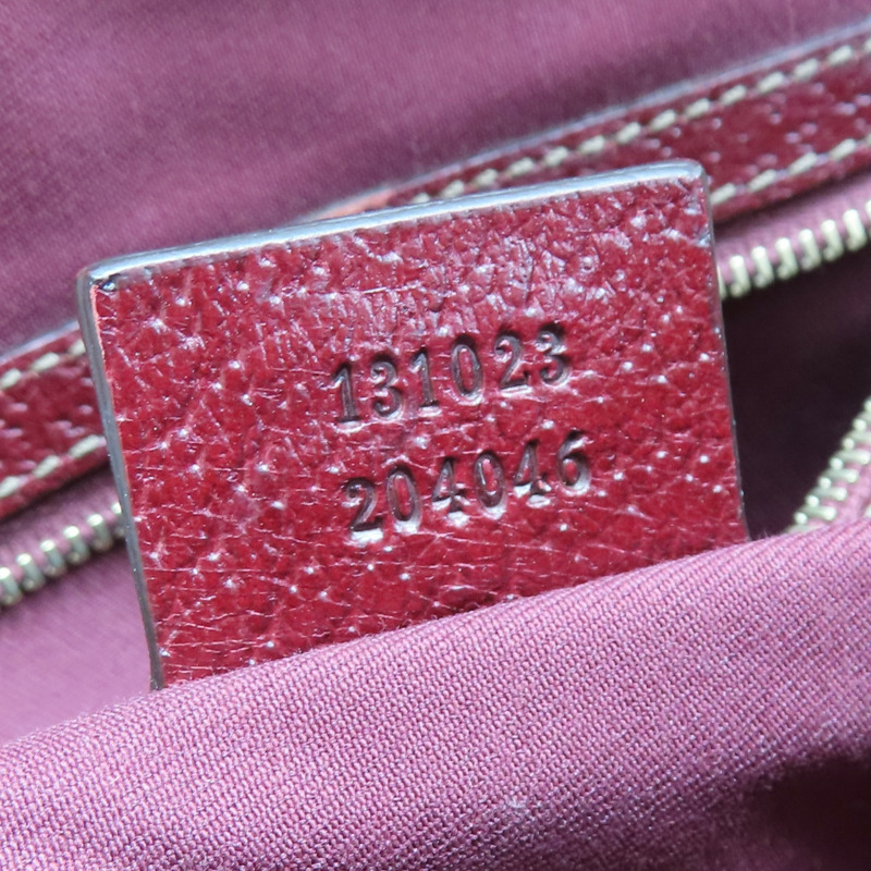 紅/棕色 GG帆布 鉚釘 手提包【GUCCI 古馳】 131023-7