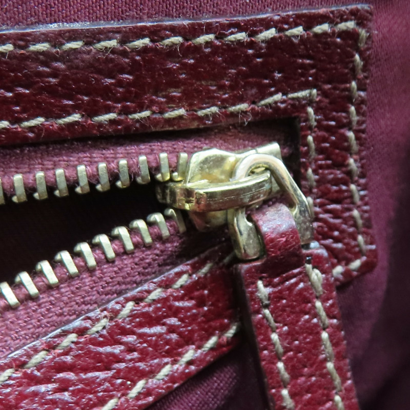 紅/棕色 GG帆布 鉚釘 手提包【GUCCI 古馳】 131023-14