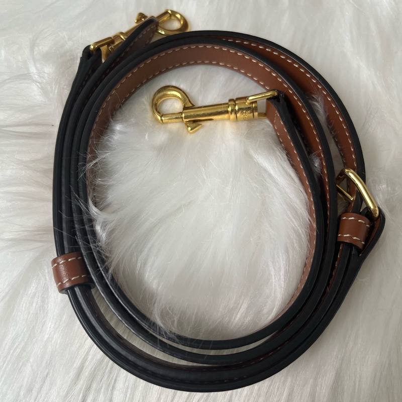 Celine光滑小牛皮皮革Boston 小號波士頓包 棕黃色-4