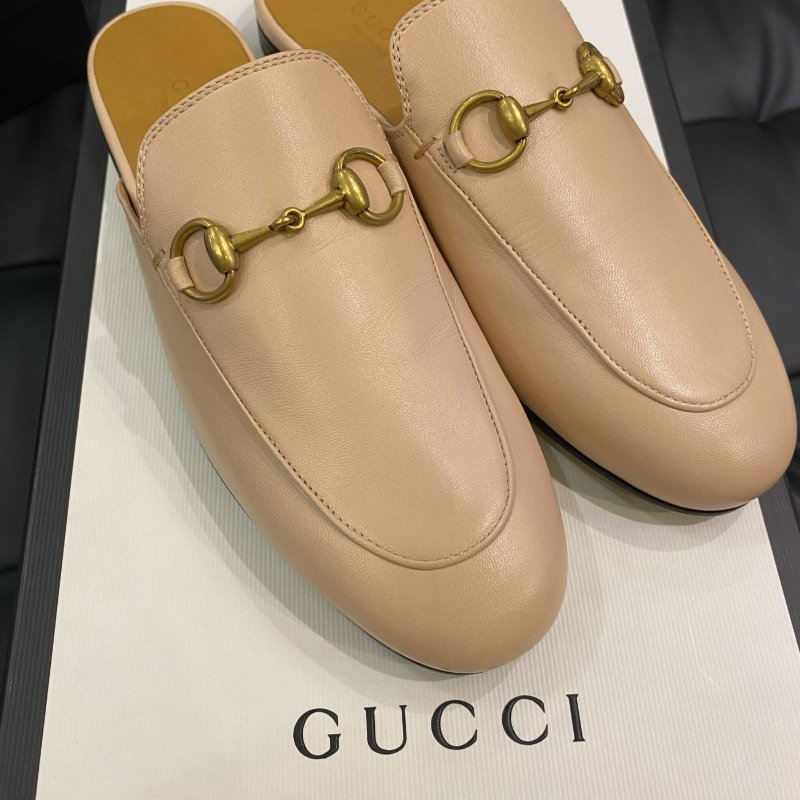 💎Han's house精品服飾💎GUCCI 真皮 樂福鞋 半拖鞋 423513 現貨 35 原價26600-0