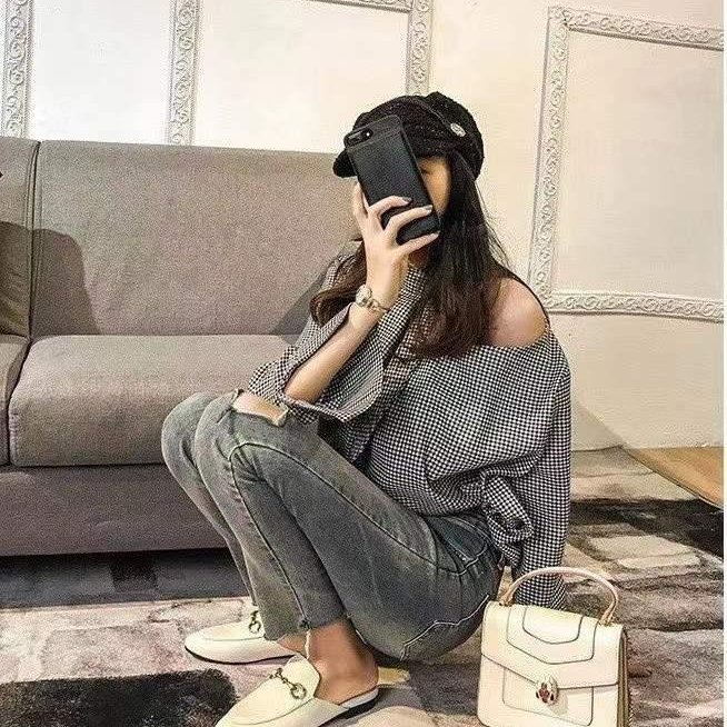 💎Han's house精品服飾💎GUCCI 真皮 樂福鞋 半拖鞋 423513 現貨 35 原價26600-7