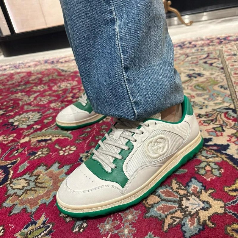 💎Han's house精品服飾💎 GUCCI Run mac80 仿舊髒 小牛皮 鞋 現貨 UK10.5 ～11.5 原價26000-0