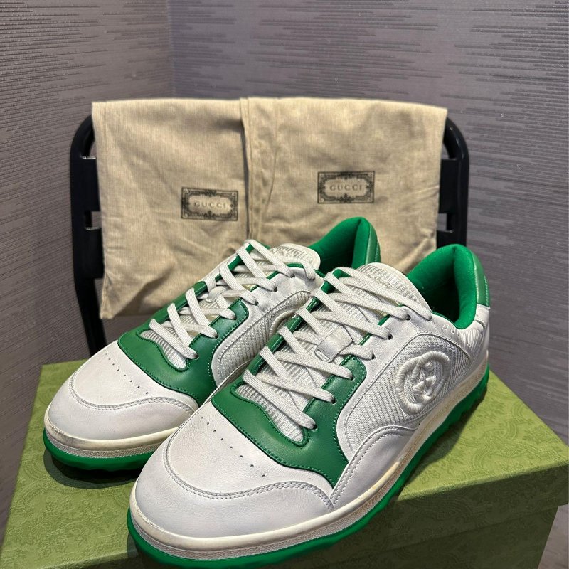 💎Han's house精品服飾💎 GUCCI Run mac80 仿舊髒 小牛皮 鞋 現貨 UK10.5 ～11.5 原價26000-1