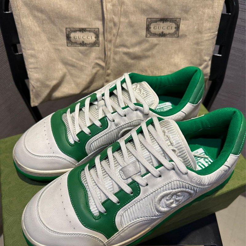 💎Han's house精品服飾💎 GUCCI Run mac80 仿舊髒 小牛皮 鞋 現貨 UK10.5 ～11.5 原價26000-3