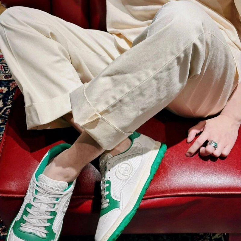 💎Han's house精品服飾💎 GUCCI Run mac80 仿舊髒 小牛皮 鞋 現貨 UK10.5 ～11.5 原價26000-5