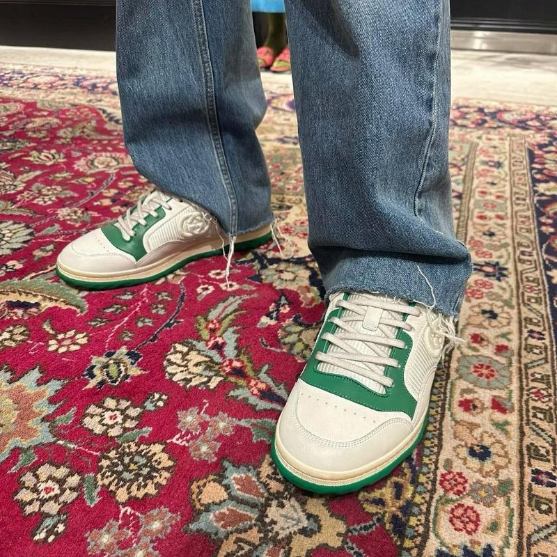 💎Han's house精品服飾💎 GUCCI Run mac80 仿舊髒 小牛皮 鞋 現貨 UK10.5 ～11.5 原價26000-7