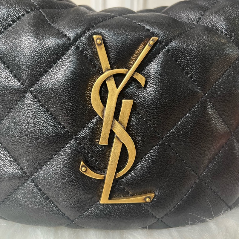 聖羅蘭YSL Icarino絎縫納帕手袋 小號 黑金色-1