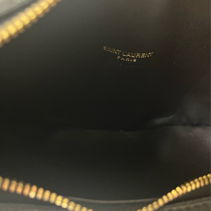 聖羅蘭YSL Icarino絎縫納帕手袋 小號 黑金色-4