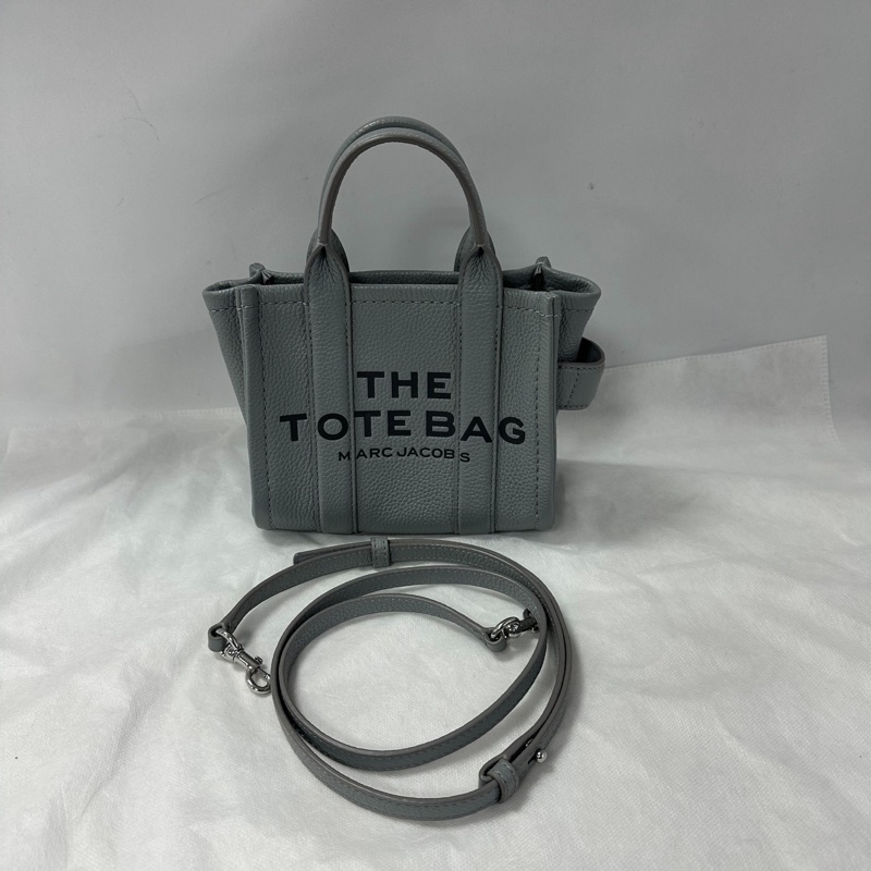 MARC JACOBS THE TOTE BAG 小款 皮革托特包（灰藍色）-1