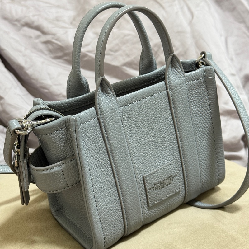 MARC JACOBS THE TOTE BAG 小款 皮革托特包（灰藍色）-3