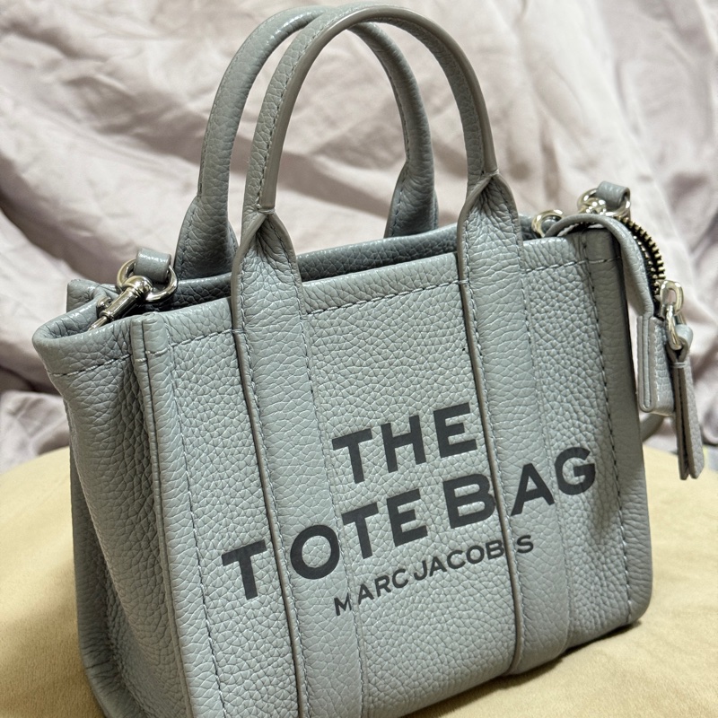 MARC JACOBS THE TOTE BAG 小款 皮革托特包（灰藍色）-6