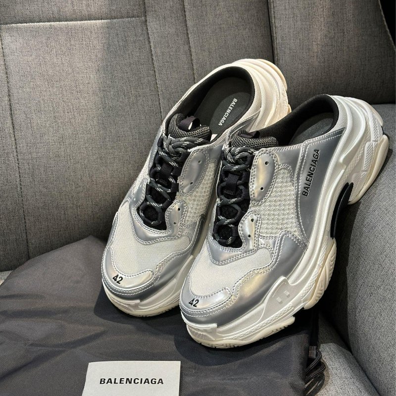 💎Han's house精品服飾💎Balenciaga TRIPLE S 巴黎世家 復古 老爹涼 半拖 懶人鞋 現貨42/43 原價29200-6