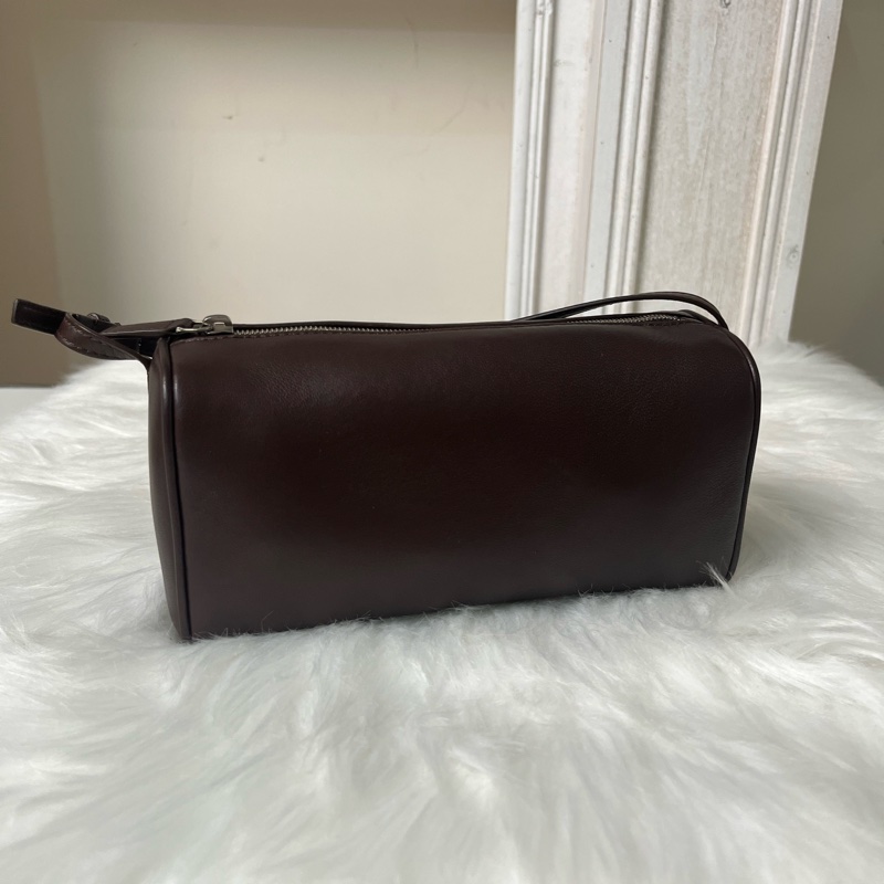 The Row 90’s皮革包 烏木棕色-0