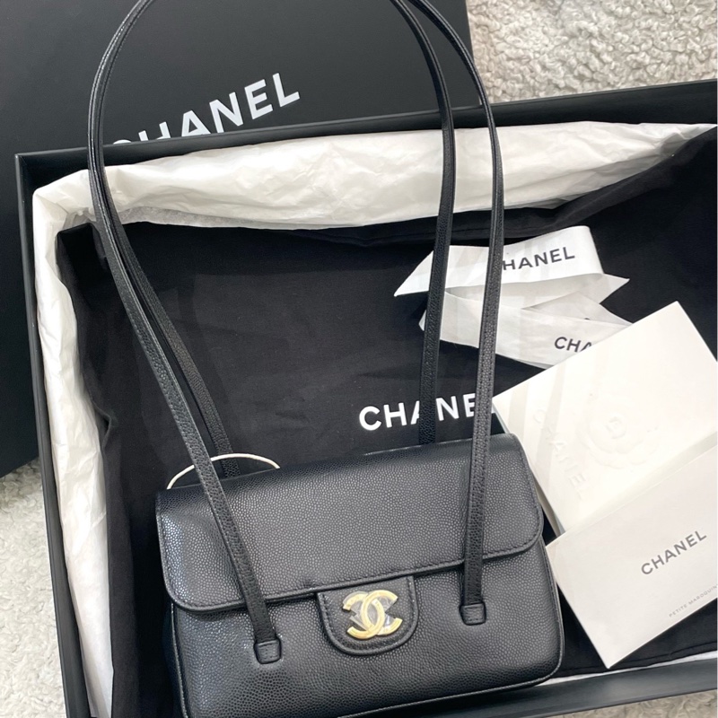 🌷新款天菜！ Chanel 香奈兒 Preppy Coco mini 腋下包 黑金 芯片款-0