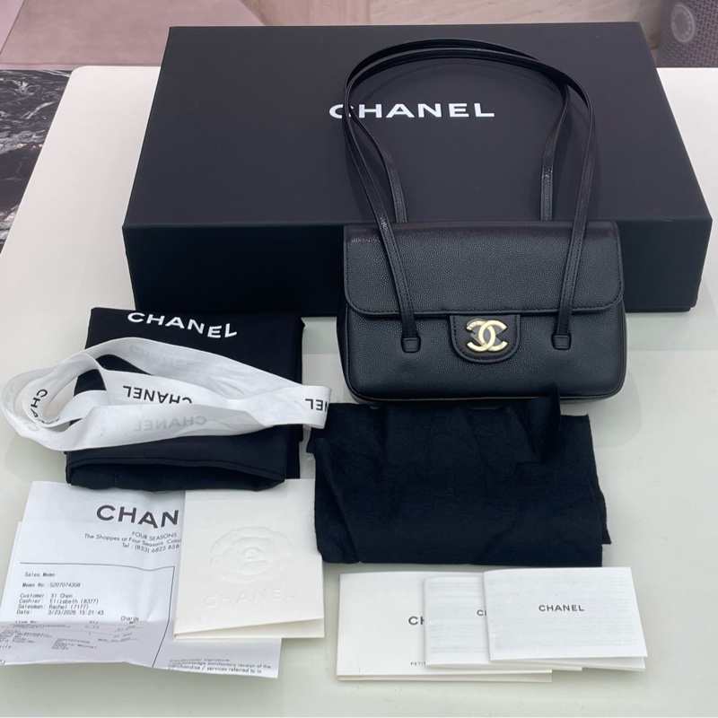 🌷新款天菜！ Chanel 香奈兒 Preppy Coco mini 腋下包 黑金 芯片款-1