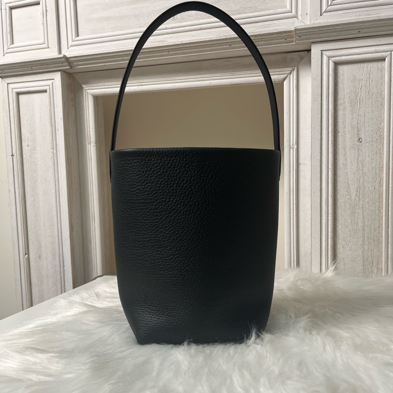 The Row N/S Park Tote Bag 小號 皮革托特包 黑色-0