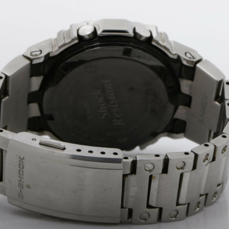 卡西歐 G-SHOCK 全金屬 5000 系列 GMW-B5000D-1JF 黑色銀色不銹鋼男士數位手錶-4