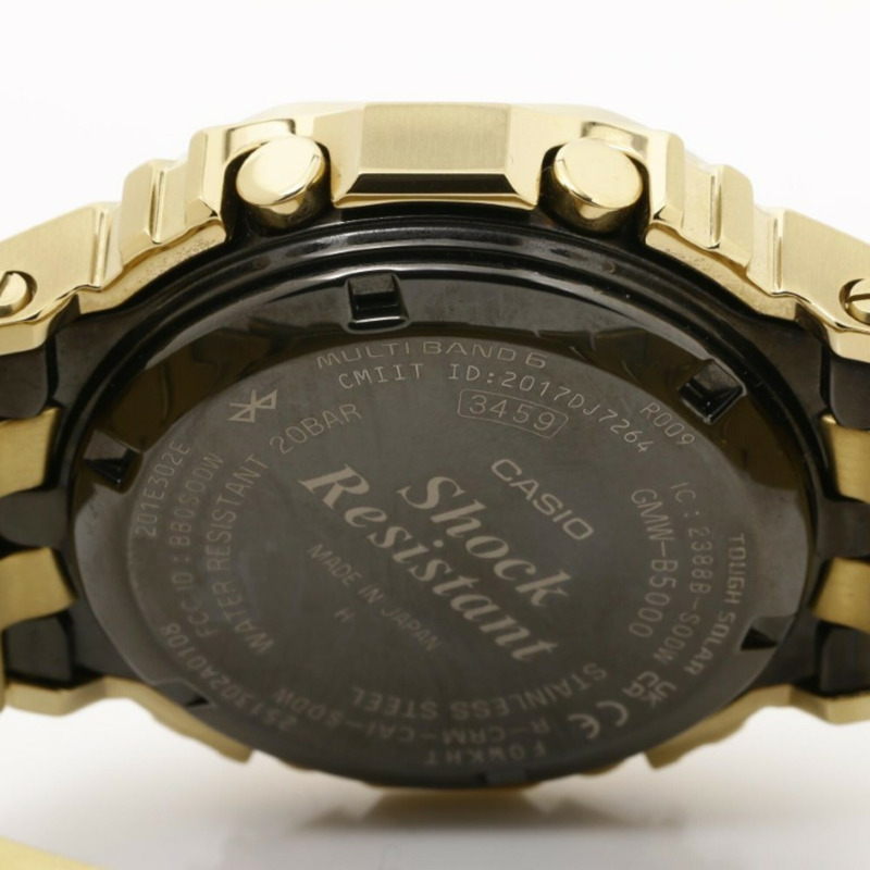 卡西歐 G-SHOCK 全金屬 5000 系列 GMW-B5000GD-9JF 黑金不鏽鋼男士數位手錶-3