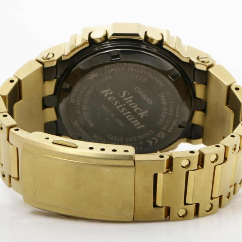 卡西歐 G-SHOCK 全金屬 5000 系列 GMW-B5000GD-9JF 黑金不鏽鋼男士數位手錶-4