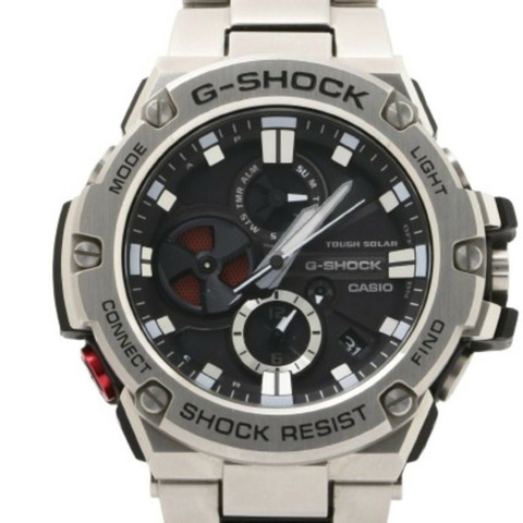 卡西歐 G-SHOCK G-STEEL GST-B100 系列 GST-B100D-1AJF 黑色銀色樹脂/不鏽鋼男士模擬手錶