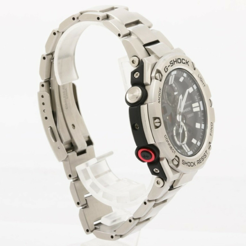 卡西歐 G-SHOCK G-STEEL GST-B100 系列 GST-B100D-1AJF 黑色銀色樹脂/不鏽鋼男士模擬手錶-2