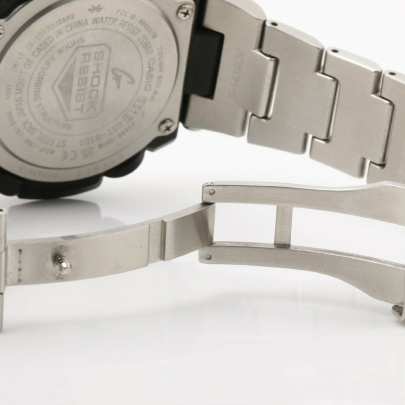 卡西歐 G-SHOCK G-STEEL GST-B100 系列 GST-B100D-1AJF 黑色銀色樹脂/不鏽鋼男士模擬手錶-5