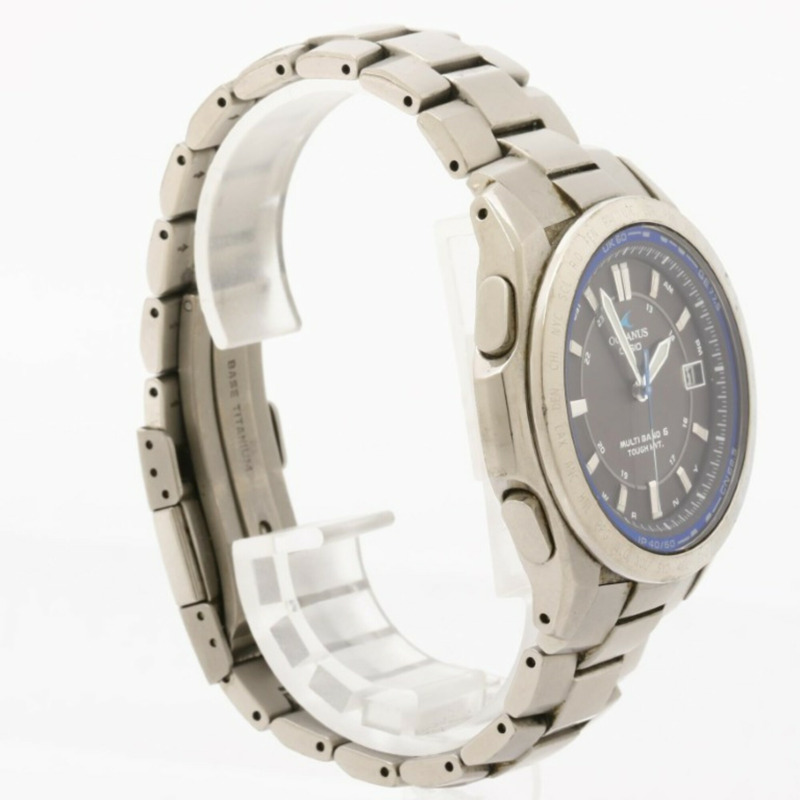 卡西歐 Oceanus OCW-T100 黑色銀色鈦金屬男士模擬腕錶-2