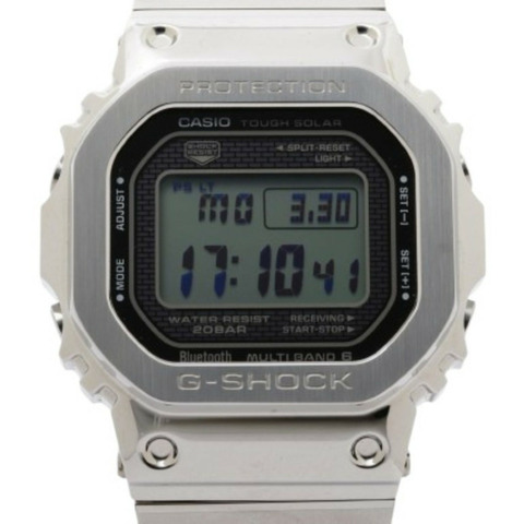 卡西歐 G-SHOCK 全金屬 5000 系列 GMW-B5000D-1JF 黑色銀色不銹鋼男士數位手錶