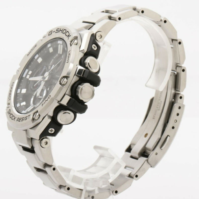 卡西歐 G-SHOCK G-STEEL GST-B100 系列 GST-B100D-1AJF 黑色銀色樹脂/不鏽鋼男士模擬手錶-1