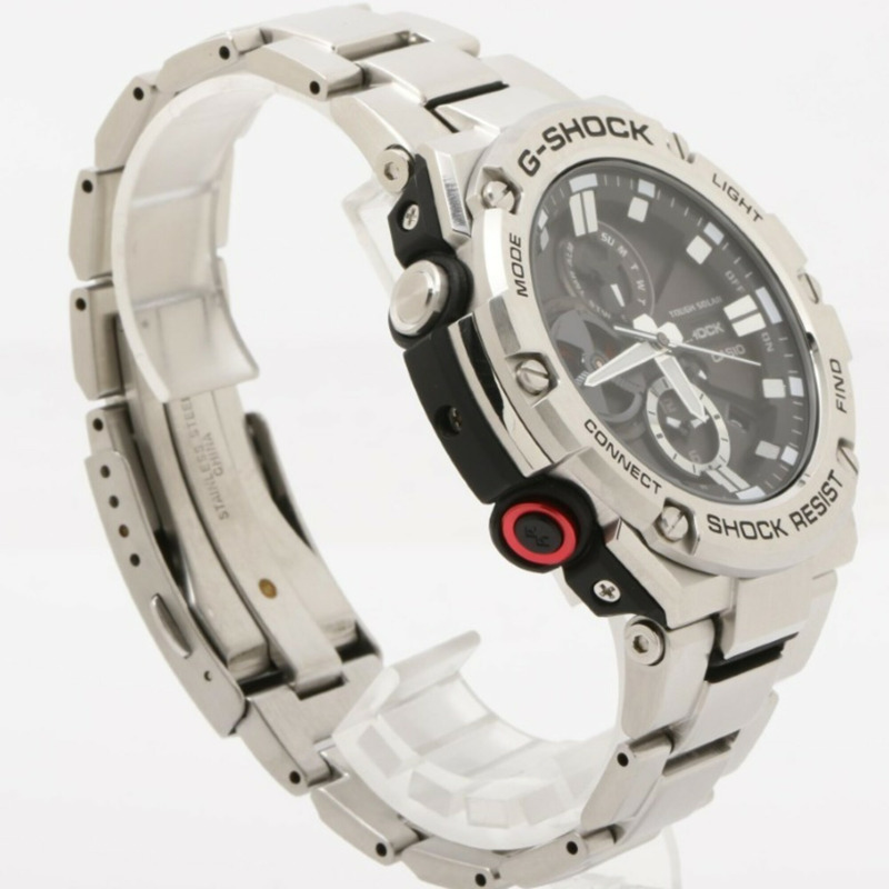 卡西歐 G-SHOCK G-STEEL GST-B100 系列 GST-B100D-1AJF 黑色銀色樹脂/不鏽鋼男士模擬手錶-2