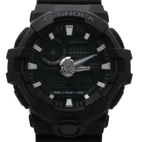 卡西歐 G-SHOCK GA-700 系列 GA-700-1BJF 黑色樹脂男士手錶（指針/數位雙顯）