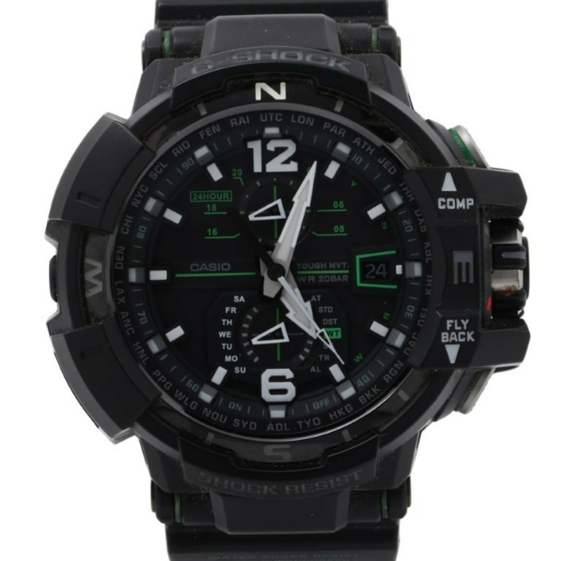 卡西歐 G-SHOCK MASTER OF G - AIR GRAVITYMASTER GW-A1100-1A3JF 黑色樹脂男士模擬手錶-0