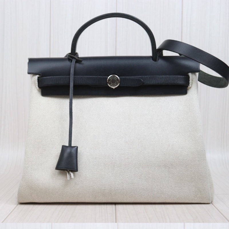 Hermes Herbag 31 黑色皮革 （附黑白替換袋）-3