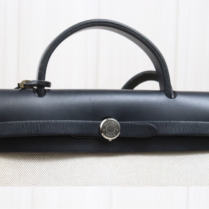 Hermes Herbag 31 黑色皮革 （附黑白替換袋）-7