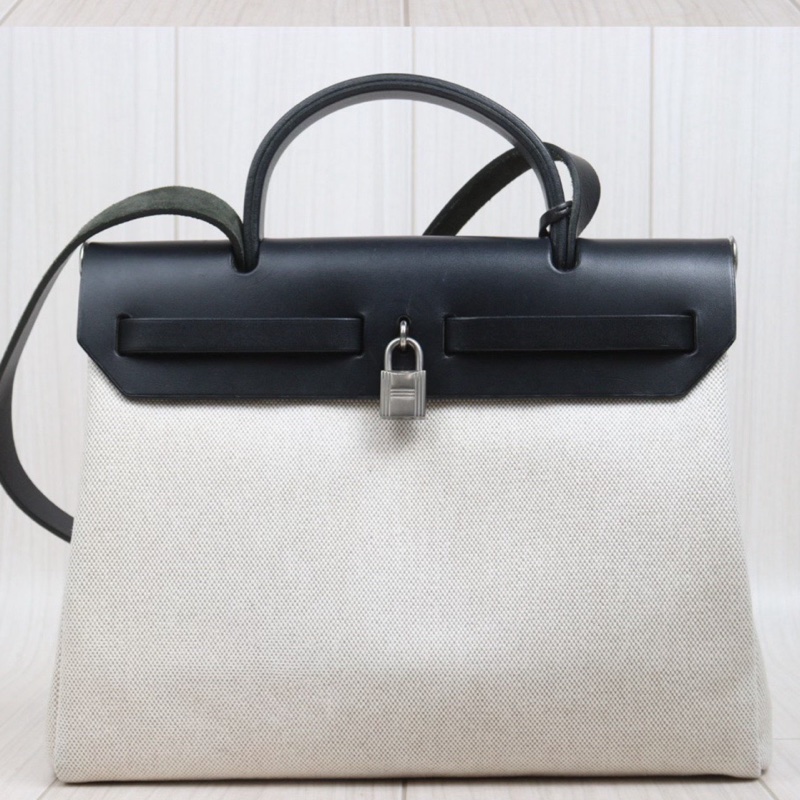 Hermes Herbag 31 黑色皮革 （附黑白替換袋）-8