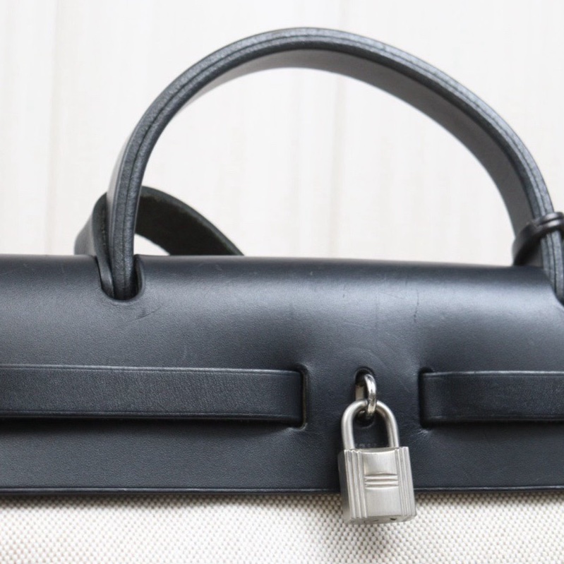 Hermes Herbag 31 黑色皮革 （附黑白替換袋）-10