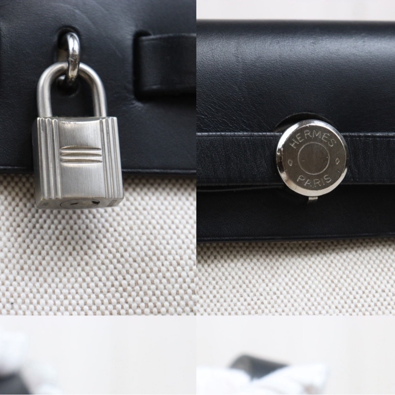 Hermes Herbag 31 黑色皮革 （附黑白替換袋）-14