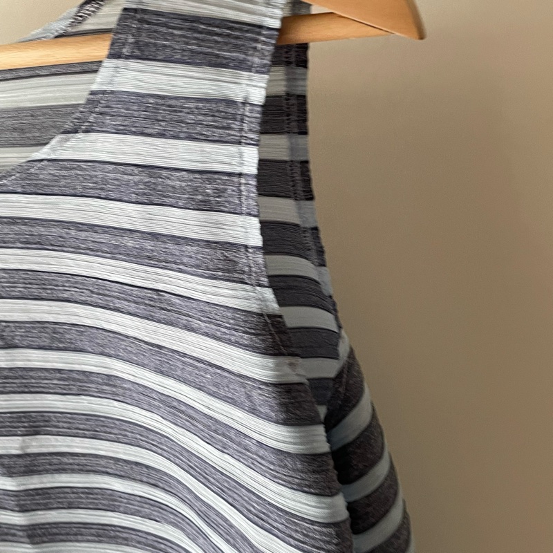 ▪️富貴選物FUGUEI▪️PP 三宅一生 無袖藍色拼接 彈跳橫紋連衣裙  長版上衣 短洋裝-7