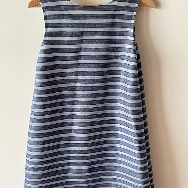 ▪️富貴選物FUGUEI▪️PP 三宅一生 無袖藍色拼接 彈跳橫紋連衣裙  長版上衣 短洋裝-8